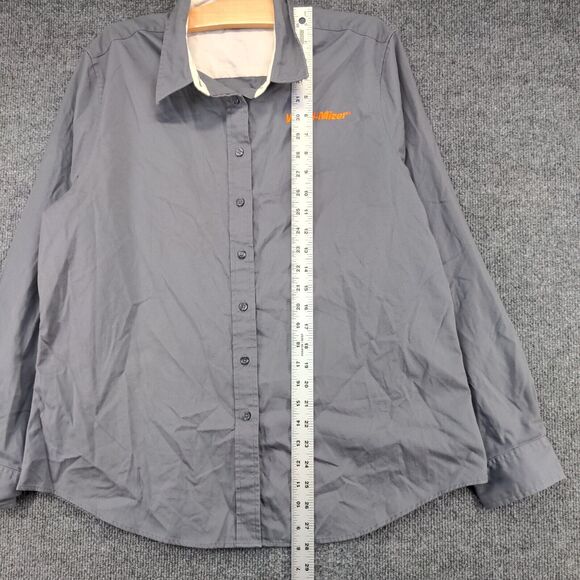 Port Authority Women's Button Front Shirt XL Gray Wood-Mizer Long Sleeve - Picture 9 of 13